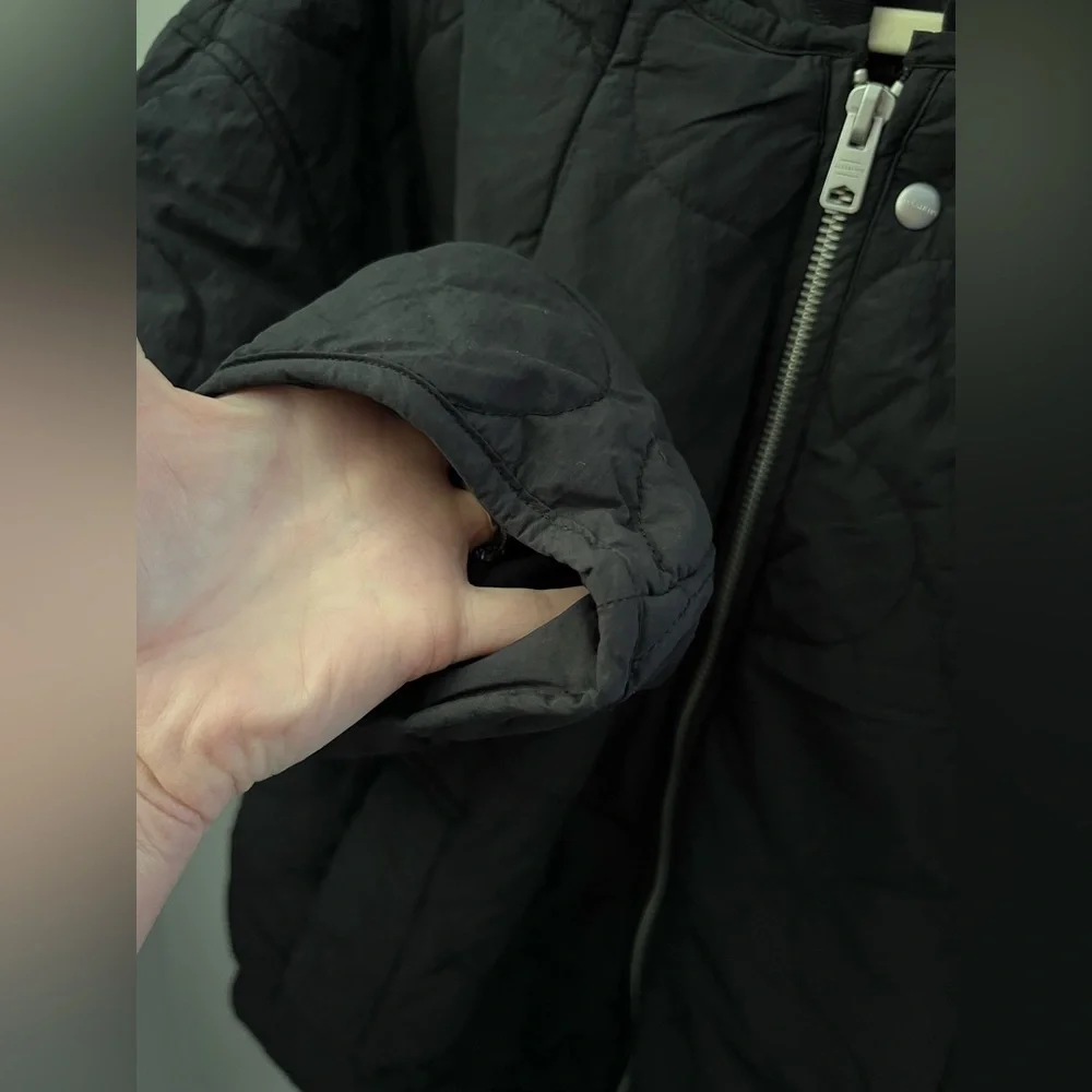 ALLSAINTS Jiro Quilted Bomber Jacket in Koto Black Size Small New - Picture 10 of 14